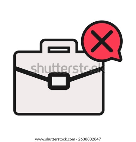 Rejected briefcase business icon design
