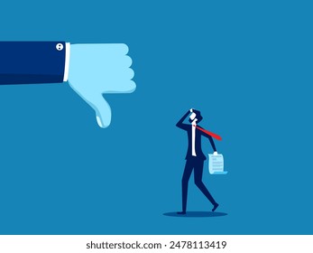 Rejected. Businessmen who are disliked by their managers vector illustration