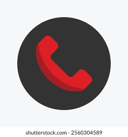 Rejected Call Icon With Black Background, for design elemment or icons 