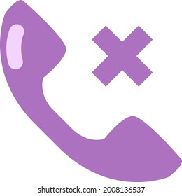 Rejected call, illustration, vector on a white background.