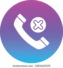 Rejected Call vector icon. Can be used for printing, mobile and web applications.