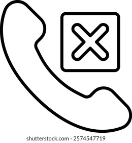 Rejected Call vector icon. Can be used for printing, mobile and web applications.