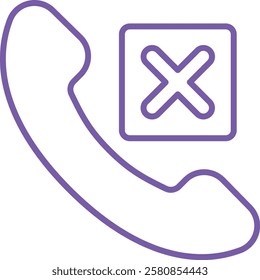Rejected Call vector icon. Can be used for printing, mobile and web applications.