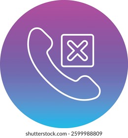 Rejected Call vector icon. Can be used for printing, mobile and web applications.