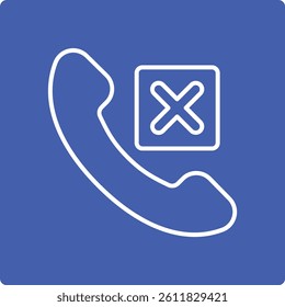 Rejected Call vector icon. Can be used for printing, mobile and web applications.