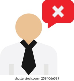 Rejected Cancel Denied Icon Vector Flat Illustration