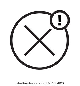 rejected / cancelled notices line art icon for apps or websites