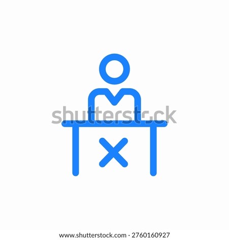 rejected candidate desk icon sign vector