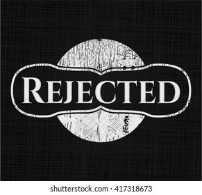 Rejected chalk emblem, retro style, chalk or chalkboard texture