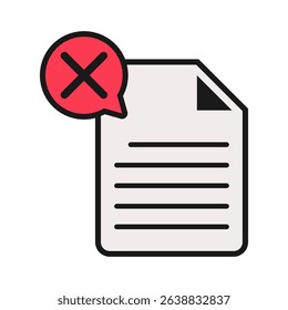 Rejected document or file icon design