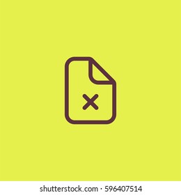 Rejected document icon. Cross on paper vector