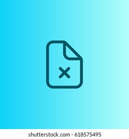 Rejected document icon. Cross on paper vector