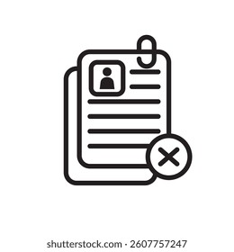Rejected Document Icon set outline