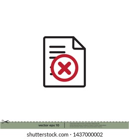 rejected document icon symbol design element