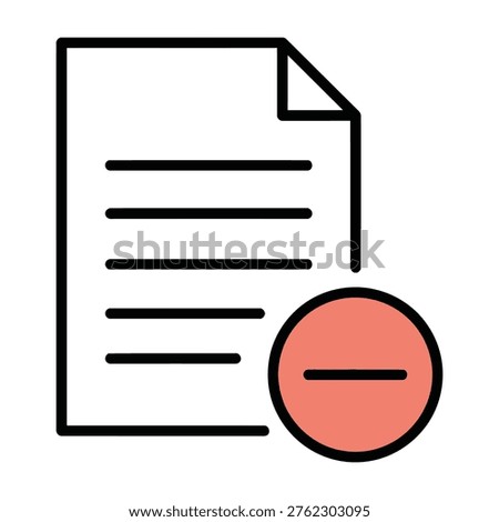 Rejected document with red circle and line symbol, indicating cancellation or refusal