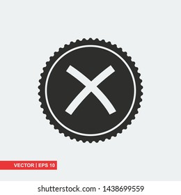 Rejected flat icon on white background, vector illustration