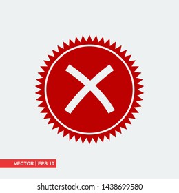 Rejected flat icon on white background, vector illustration