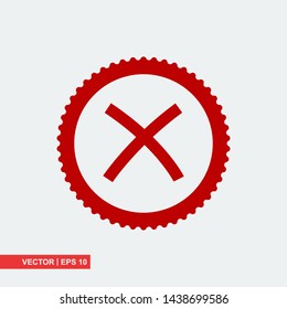 Rejected flat icon on white background, vector illustration