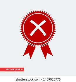 Rejected flat icon on white background, vector illustration