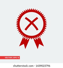 Rejected flat icon on white background, vector illustration