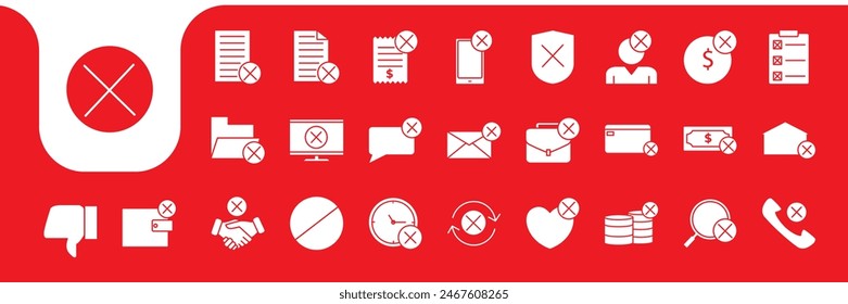 rejected flat modern icon vector designs