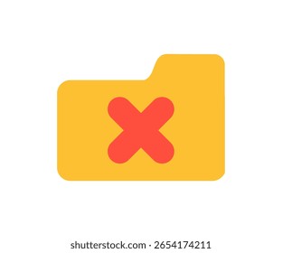 Rejected folder icon. Folder with cross mark vector design and illustration.
