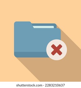 Rejected folder icon flat vector. Design web. Interface pin