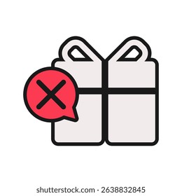 Rejected gift box icon design