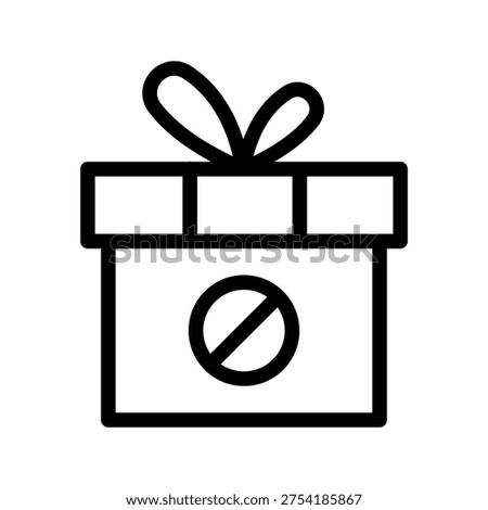 Rejected Gift Icon for Declined Present, Return Package and Delivery Refusal