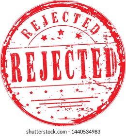 "rejected" grunge stamp, vector illustration