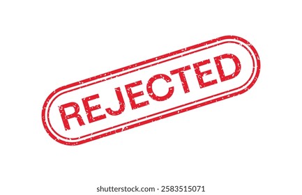 Rejected grunge stamp vector template isolated on white background