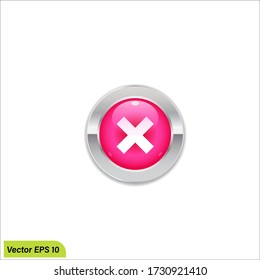 zurückgewiesene Icon-Illustration, Button-Stilelement Vektor-Pfade 10