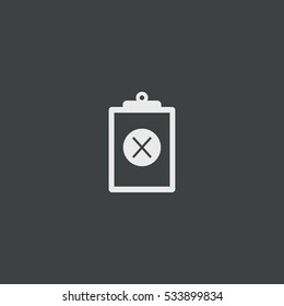 Rejected icon isolated on black background