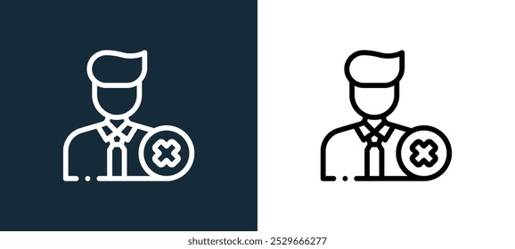 Icono de Vector lineal de contorno rechazado de la colección de reclutamiento para App móviles, Web y UI.