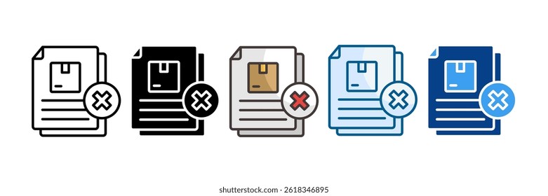 Conjunto de iconos rechazados Colección de estilos múltiples