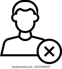 rejected icon. Thin linear style design isolated on white background