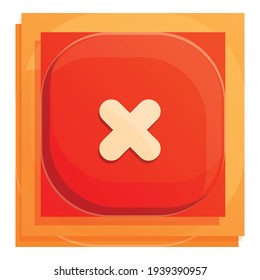 Rejected interface button icon. Cartoon of Rejected interface button vector icon for web design isolated on white background