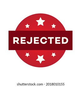 Rejected label set isolated on white background for decision making, vote, mobile app, web site. Green checkmark OK and red X icons. Right and wrong check mark sign Vector 10 eps