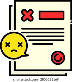 Rejected Legal Document with Cross Mark