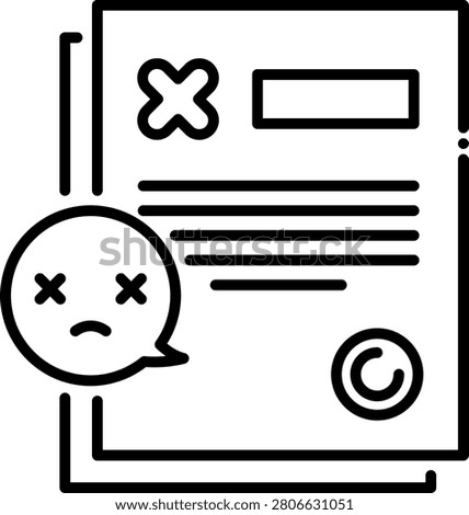 Rejected Legal Document with Cross Mark