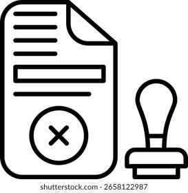 Diseño de icono de Vector de línea rechazado