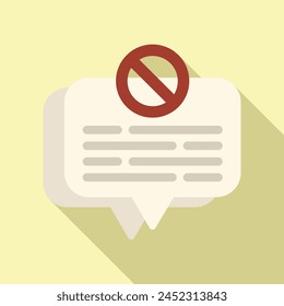 Abgelehnte Online-Nachricht Symbol flache Vektorgrafik. Überprüfung informieren. Scheckankündigung