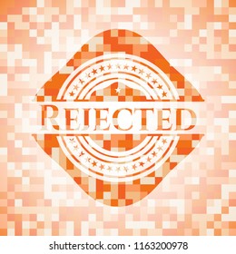 Rejected orange mosaic emblem with background