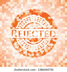 Rejected orange mosaic emblem. Vector Illustration. Detailed.
