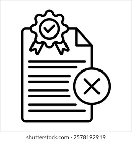 Rejected Outline Icon Vector Illustration