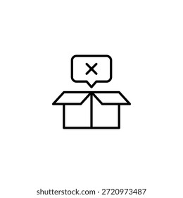 Abgelehntes Paketzustellsymbol Minimales Design