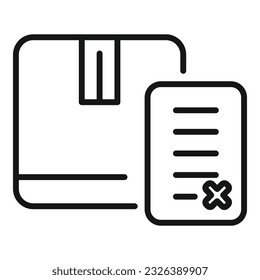 Rejected parcel icon outline vector. Return box. Service shop