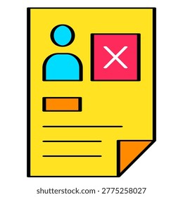Rejected Proposal, rejected Document Icon