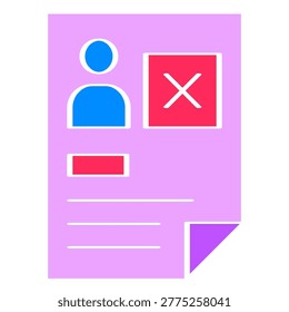Rejected Proposal, rejected Document Icon