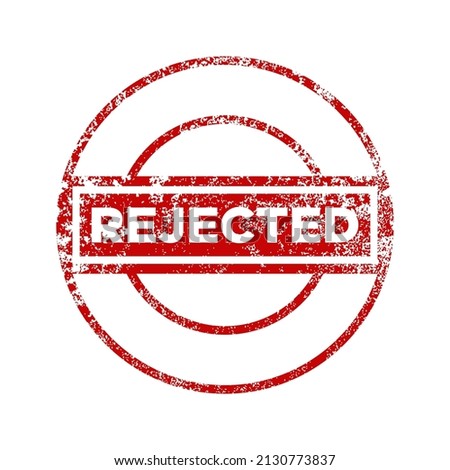 Rejected red grunge stamp. Rejected stamp or label vector illustration